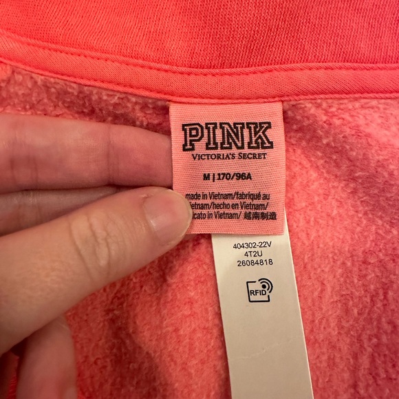 NWT Victoria Secret Pink 1/2 Zip Pullover. Women’s Medium. - Picture 4 of 7